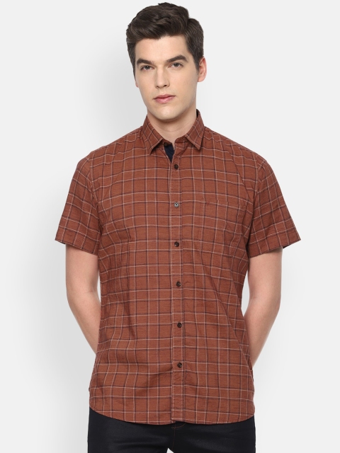 

Van Heusen Sport Men Rust Slim Fit Checked Casual Shirt