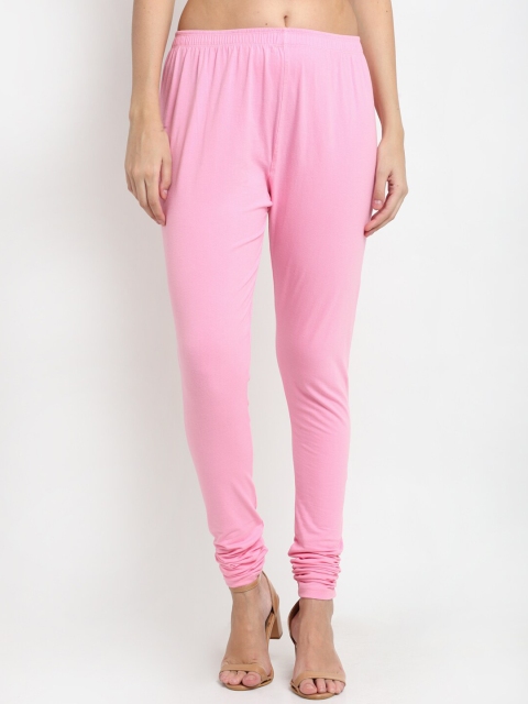 

NEUDIS Women Pink Solid Lycra Cotton Churidar