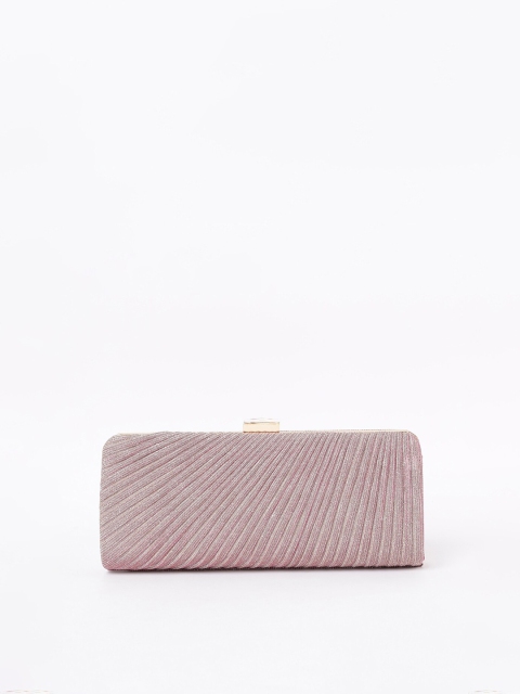 

CODE by Lifestyle Pink & Gold-Toned Textured Box Clutch