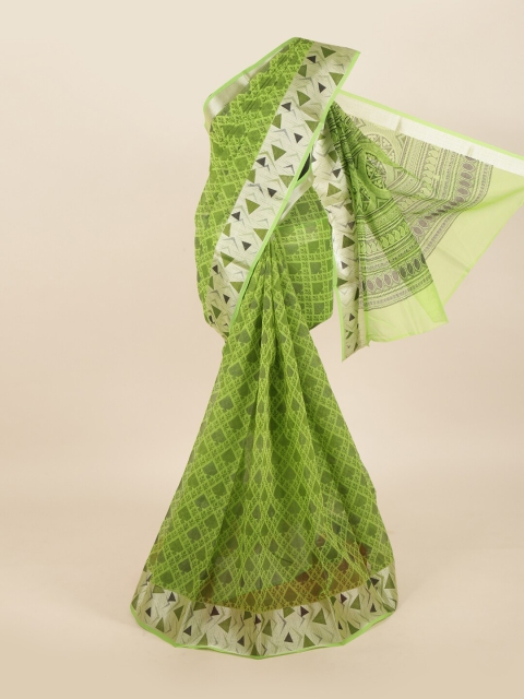 

Pothys Green & White Floral Saree