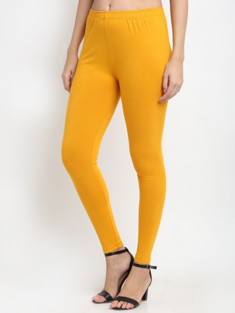 

NEUDIS Women Yellow Solid Ankle-Length Leggings