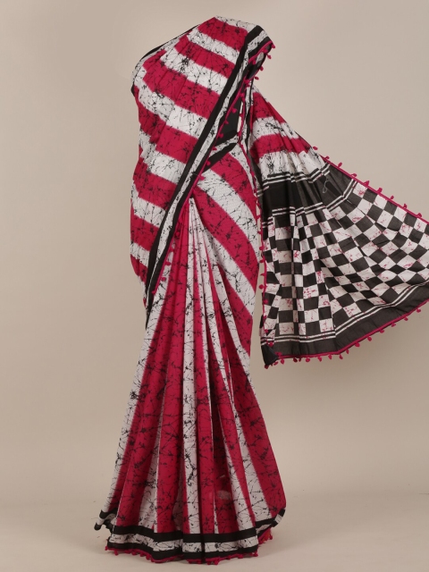 

Pothys Pink & White Printed Jaipur Cotton Saree
