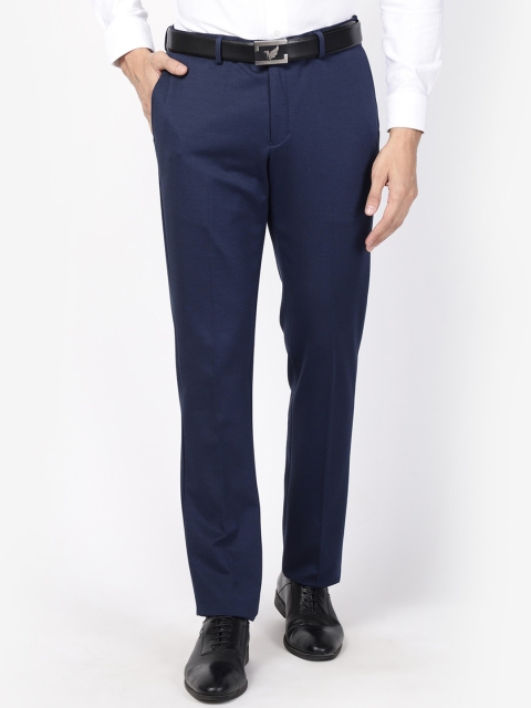 

Blackberrys Men Navy Blue Slim Fit Formal Trousers