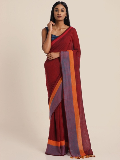 

Suta Maroon & Orange Pure Cotton Saree