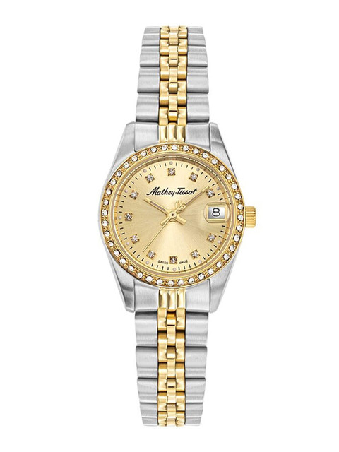 

Mathey-Tissot Women Gold-Toned Embellished Dial & Multicoloured Stainless Steel Bracelet Style Straps Watch