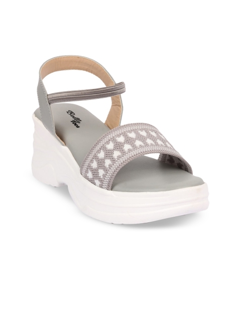 

Bella Toes Grey Comfort Sandals with Laser Cuts