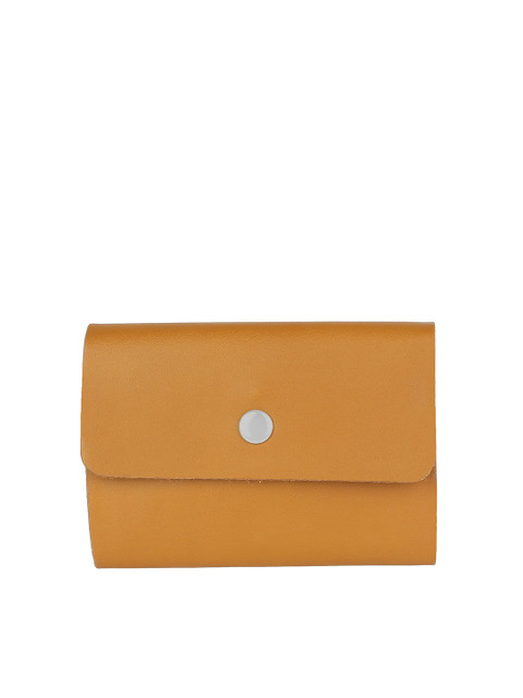 

Swiss Design Unisex Pink & White Solid Leather Card Holder