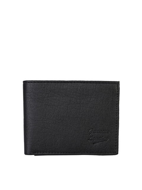 

Swiss Design Men Black Solid Leather Two Fold Wallet