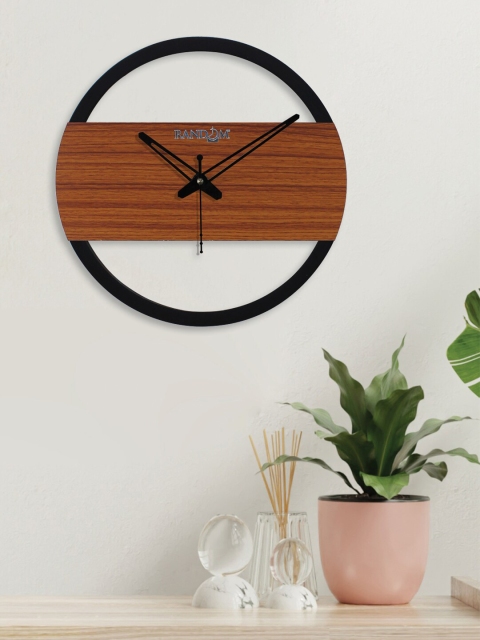 

RANDOM Black & Brown 24.13 cm Contemporary Wall Clock