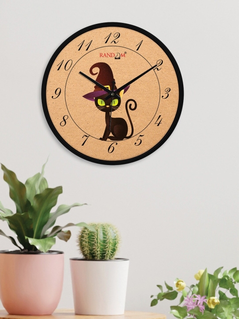 

RANDOM Black & Brown Printed 24.13 cm Contemporary Wall Clock
