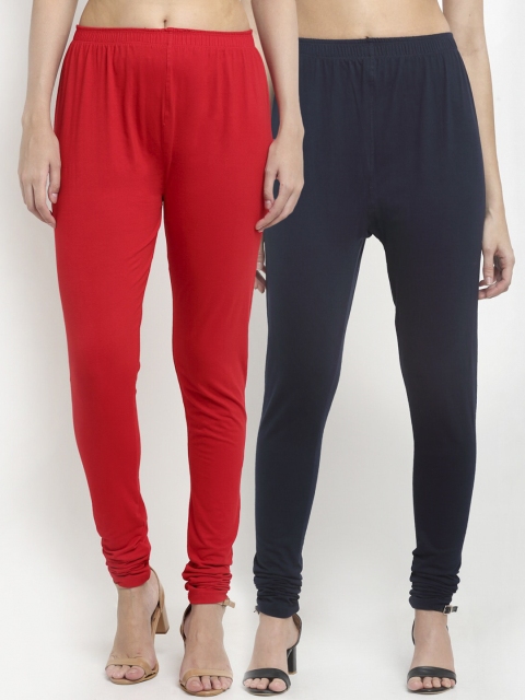 

NEUDIS Women Navy Blue & Red Set of 2 Churidar