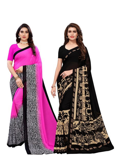 

KALINI Women Pack Of 2 Printed Sarees, Pink