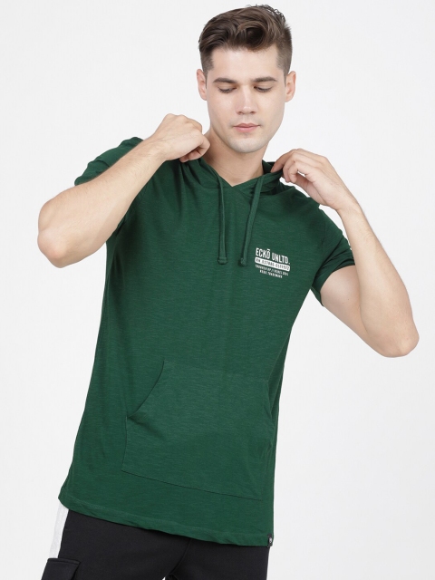 

Ecko Unltd Men Green Drop-Shoulder Sleeves Applique Slim Fit T-shirt