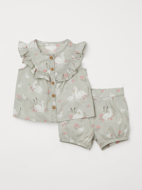 

H&M Girls 2-Piece Cotton Set, Green