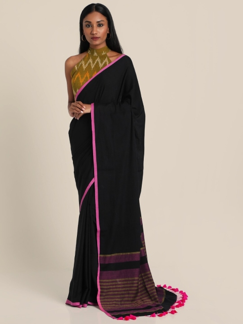 

Suta Black & Pink Pure Cotton Handloom Saree