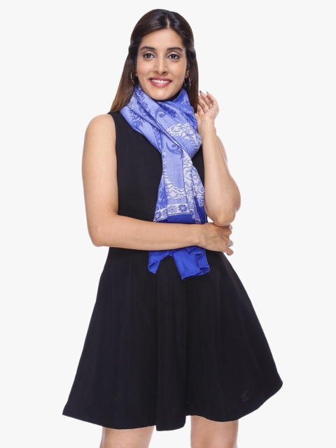 

Scarves & Glitters Women Blue Printed Stole