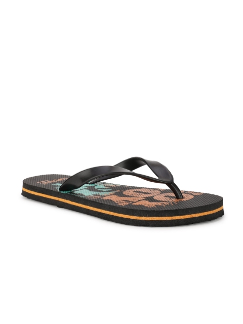 

Bata Men Black & Orange Printed Rubber Thong Flip-Flops