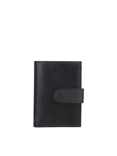 

Swiss Design Unisex Black Textured Leather Card Holder
