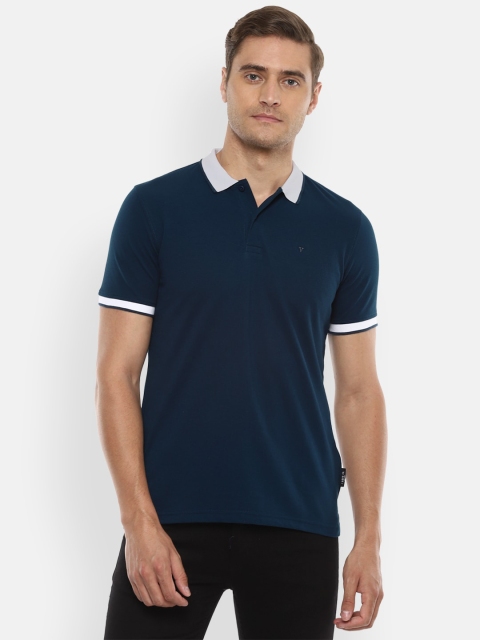 

Van Heusen Sport Men Navy Blue Polo Collar Cotton Pure Cotton T-shirt
