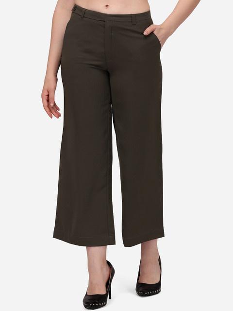 

Fbella Women Olive Straight Fit Culottes Trousers