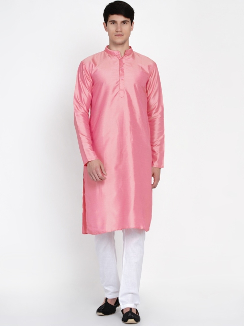 

Baawara By Bhama Men Pink Pure Cotton Kurta with Pyjamas