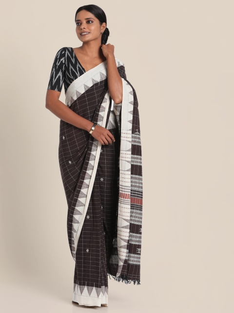 

Suta Black & White Checked Pure Cotton Saree