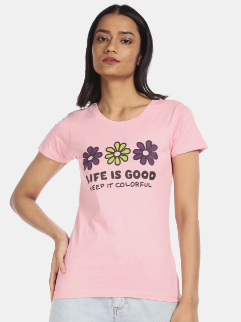 

Sugr Women Pink Graphic Printed T-shirt