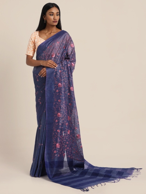 

Suta Purple & Pink Floral Embroidered Saree