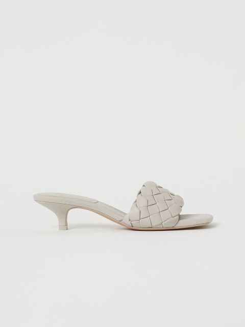 

H&M Women Grey Woven Design Mules