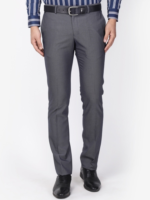 

Blackberrys Men Grey Slim Fit Formal Trousers