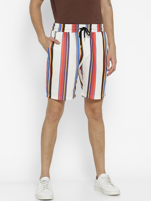 FOREVER 21 Men Multi Striped Mid-Rise Regular Shorts