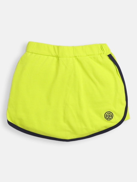 

TAMBOURINE Girls Lime Green Solid Skorts