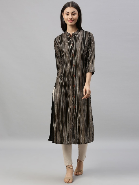 

Ishin Women Black Striped Kurta