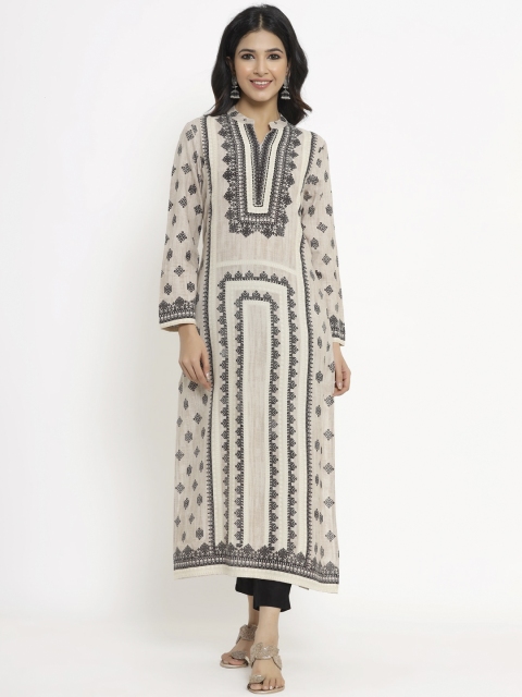 

Juniper Women Beige Ethnic Motifs Printed Kurta