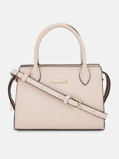 

Forever Glam by Pantaloons Pink Leather Handheld Bag with Shoulder Strap