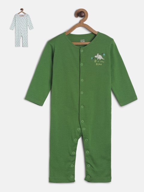 

MINI KLUB Infant Boys Green Pack of 2 Printed Cotton Rompers
