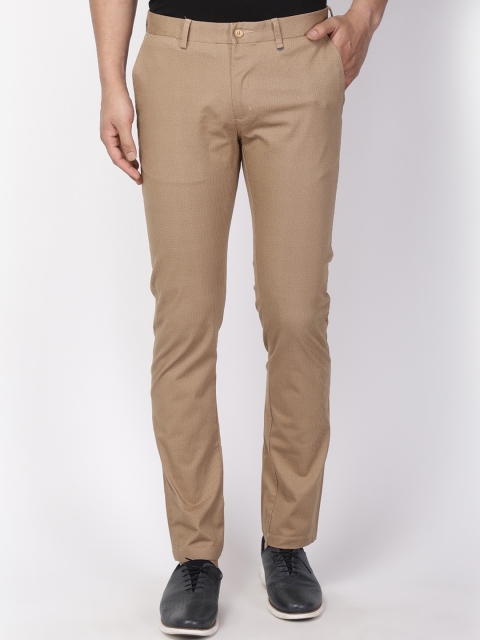 Blackberrys Men Beige Slim Fit Regular Trousers