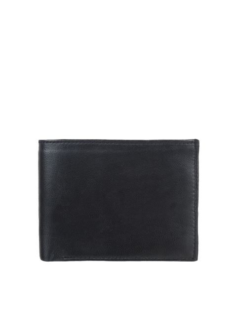 

Swiss Design Men Black Solid Leather Two Fold Wallet