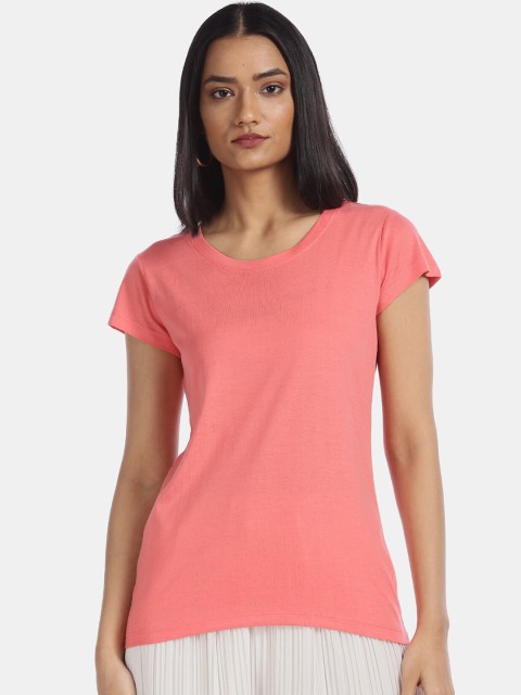 

Sugr Women Coral V-Neck T-shirt