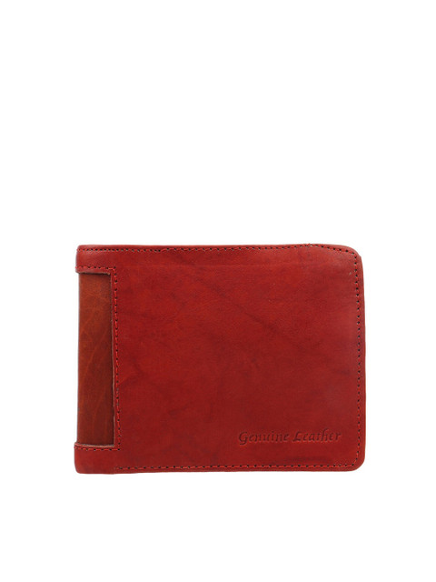 

Swiss Design Men Brown Textured Leather Two Fold Wallet
