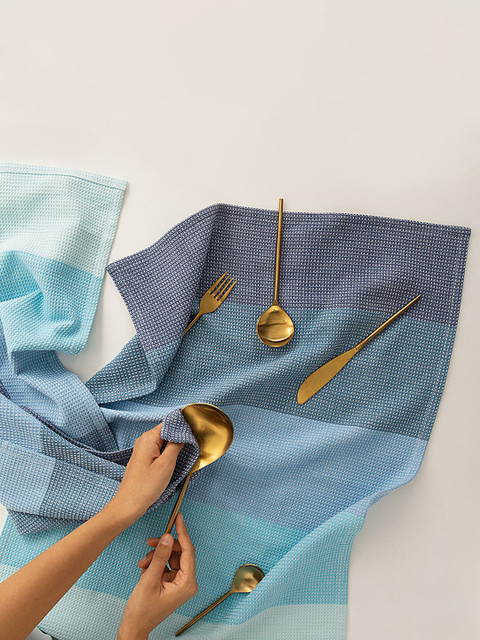 

ellementry Blue Set of 2 Printed Kitchen Napkins