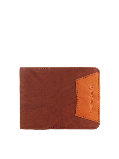

Swiss Design Men Coffee Brown Colourblocked Leather Two Fold Wallet