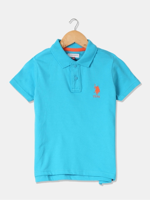 

U S Polo Assn Boys Blue Polo Collar T-shirt