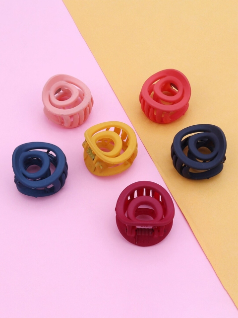 

Sukkhi Women Black & Yellow Set of 6 Claw Clip