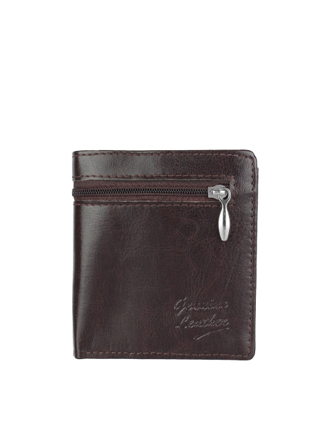 

Swiss Design Unisex Brown Textured Leather Two Fold Wallet