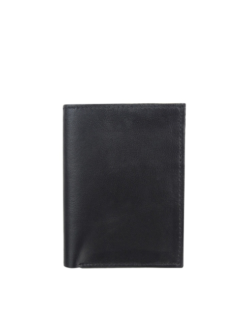 

Swiss Design Men Black Textured Leather Two Fold Wallet
