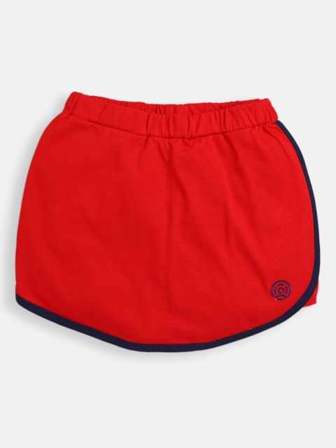 

TAMBOURINE Girls Red Mid-Rise Regular Shorts