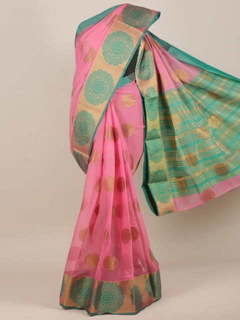 

Pothys Pink & Green Floral Saree