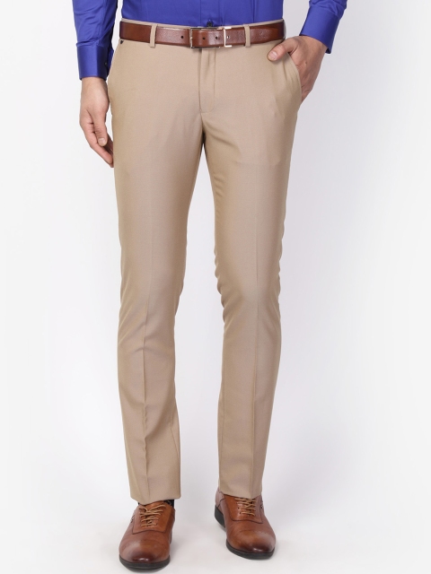 

Blackberrys Men's Beige Slim Fit Formal Trousers