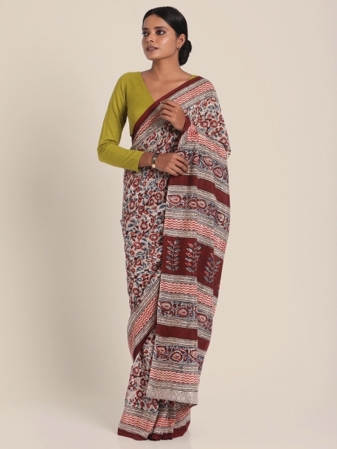 

Suta Cream & Maroon Kalamkari Pure Cotton Saree